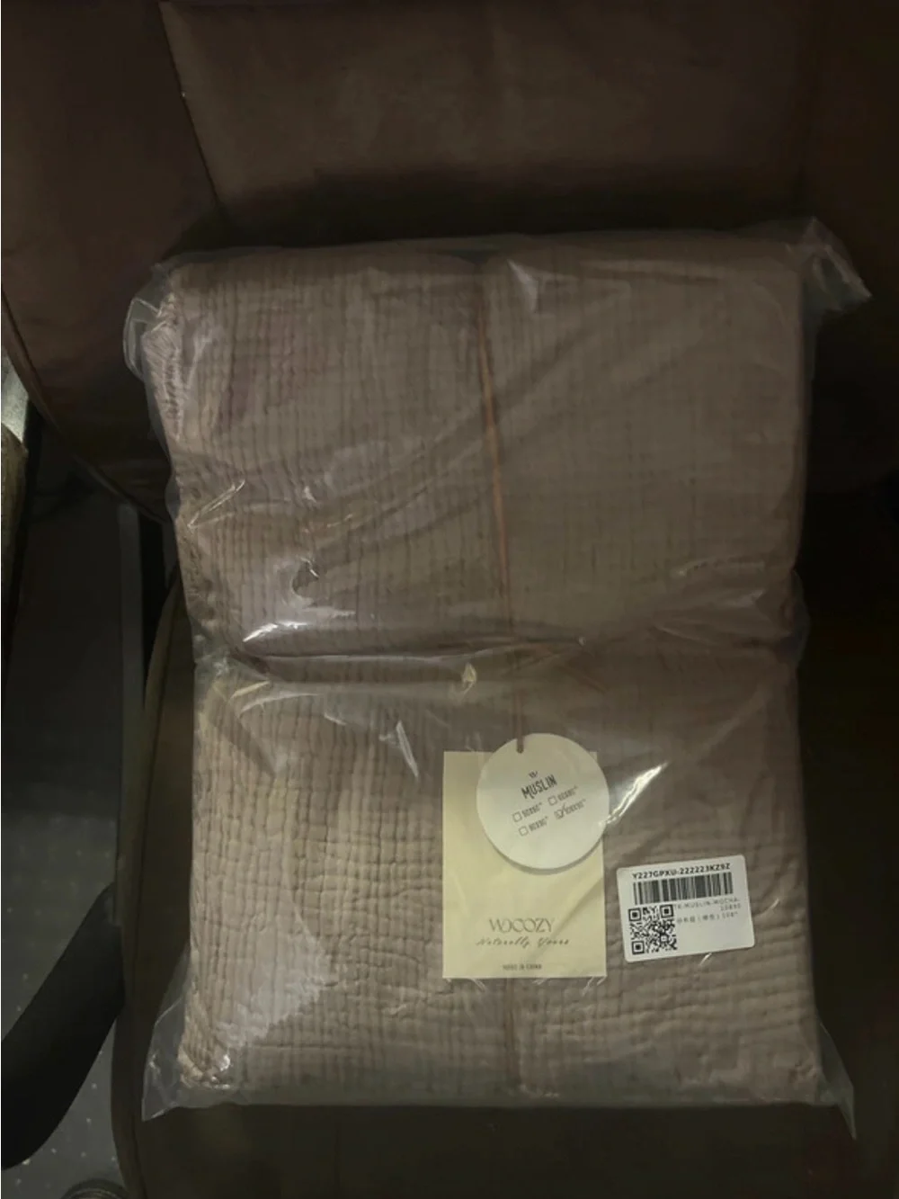 Taupe Muslin Cotton Quilt - Lightweight Bedding Layer